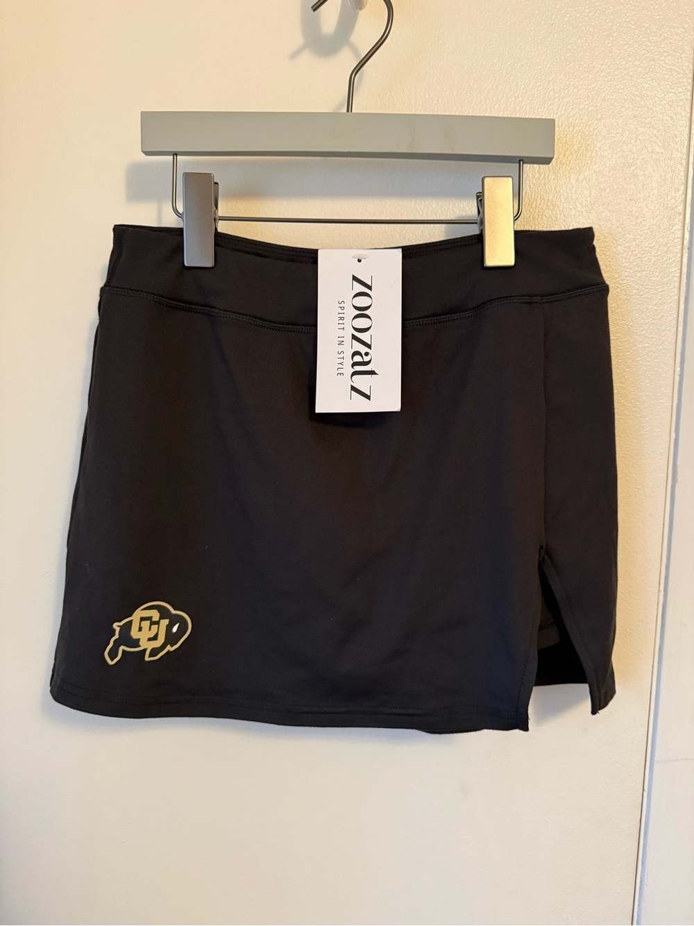 University of Colorado Black Athletic Skort with Gold CU Logo